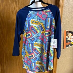 LuLaRoe Colorful Cassette Print Women's Tee